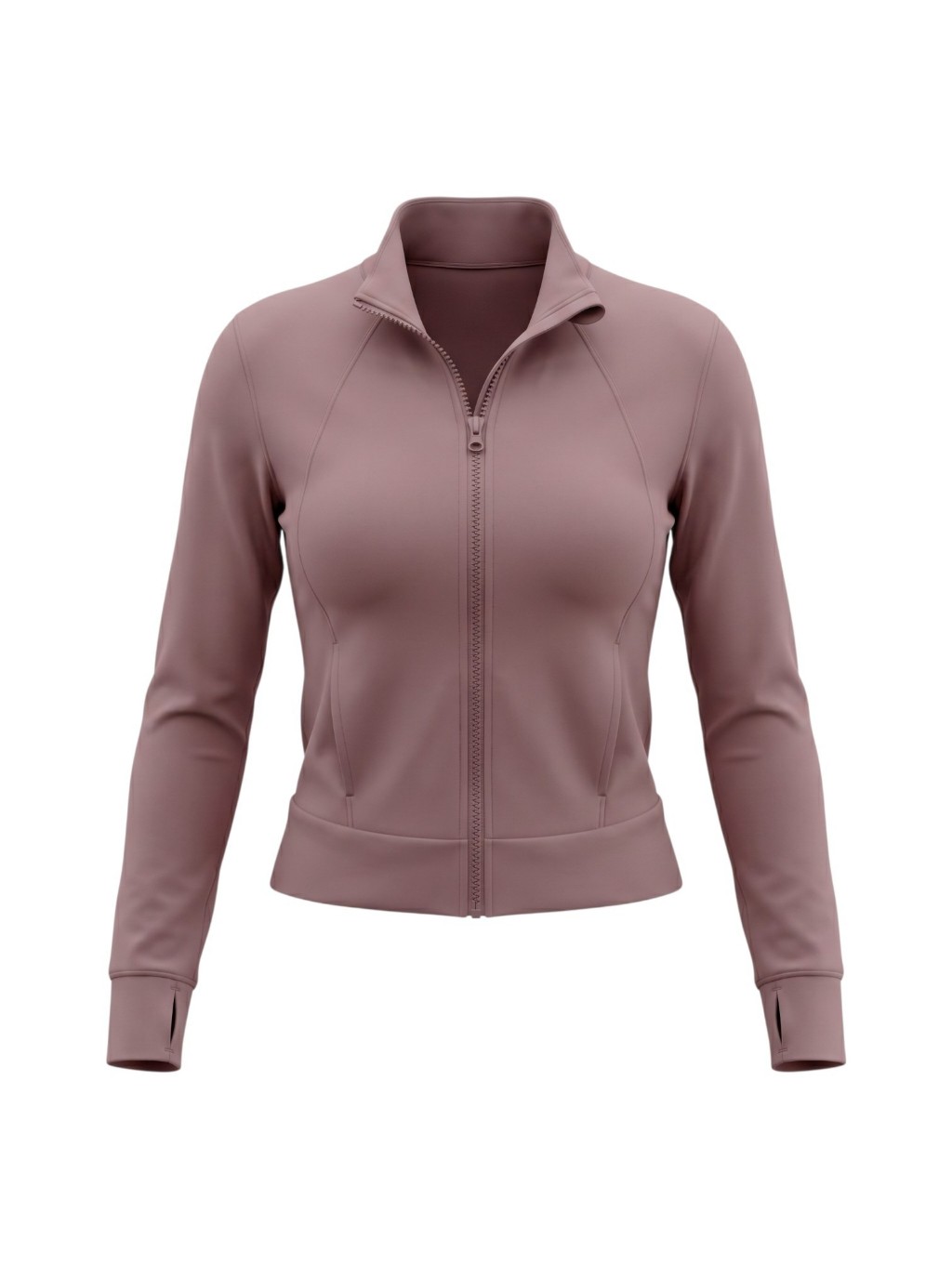 Yogalicious Lux Women’s Zip-Front Active Jacket Yoga Dark Tan Athletics Nwt